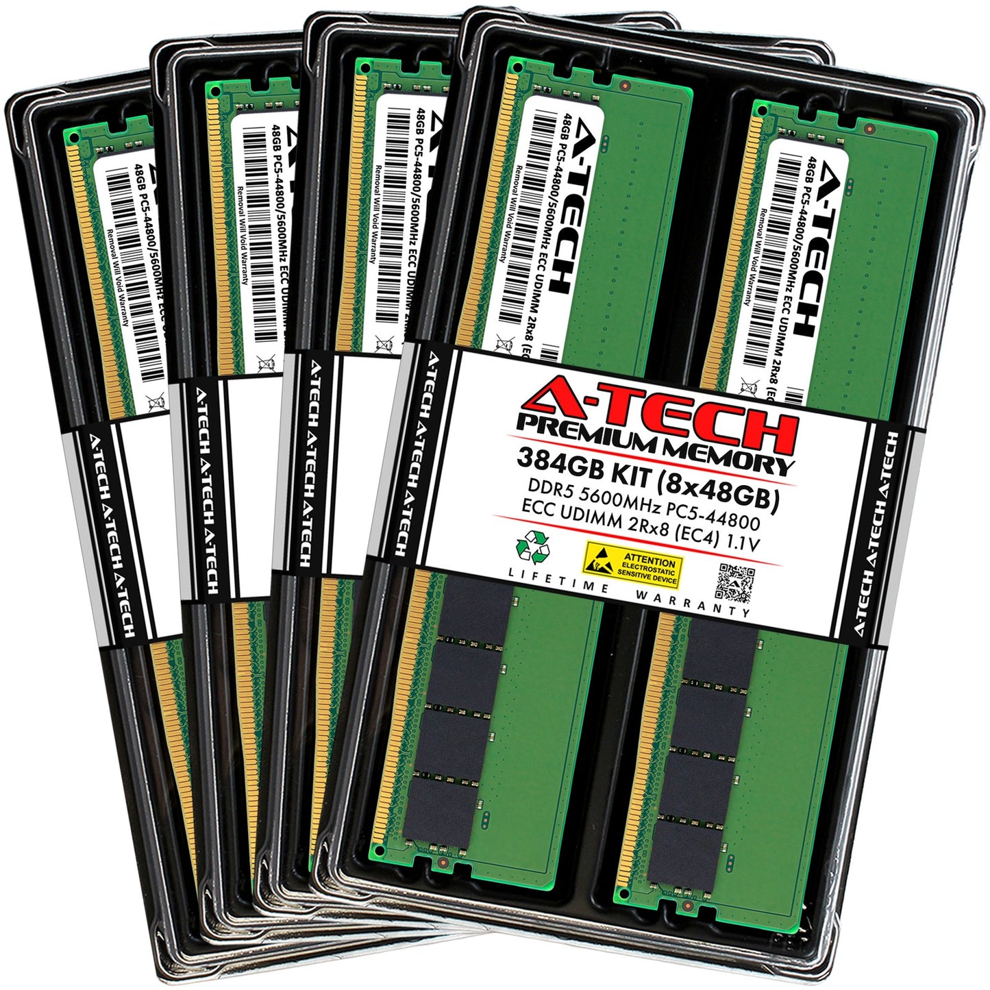 A-Tech 384GB 8x 48GB 2Rx8 PC5-44800E DDR5 5600 MHz ECC UDIMM Server Memory RAM (NOT FOR HOME PC)