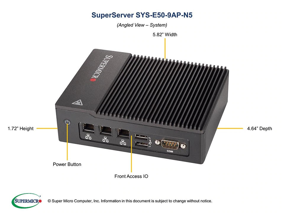 SuperMicro SuperServer E50-9AP-N5 Compact Box PC