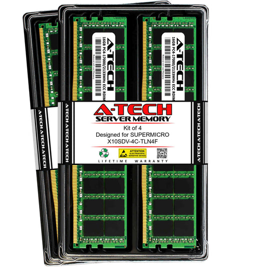 64GB 4x 16GB PC4-2133 RDIMM Supermicro X10SDV-4C-TLN4F X10SDV-7TP4F Memory RAM