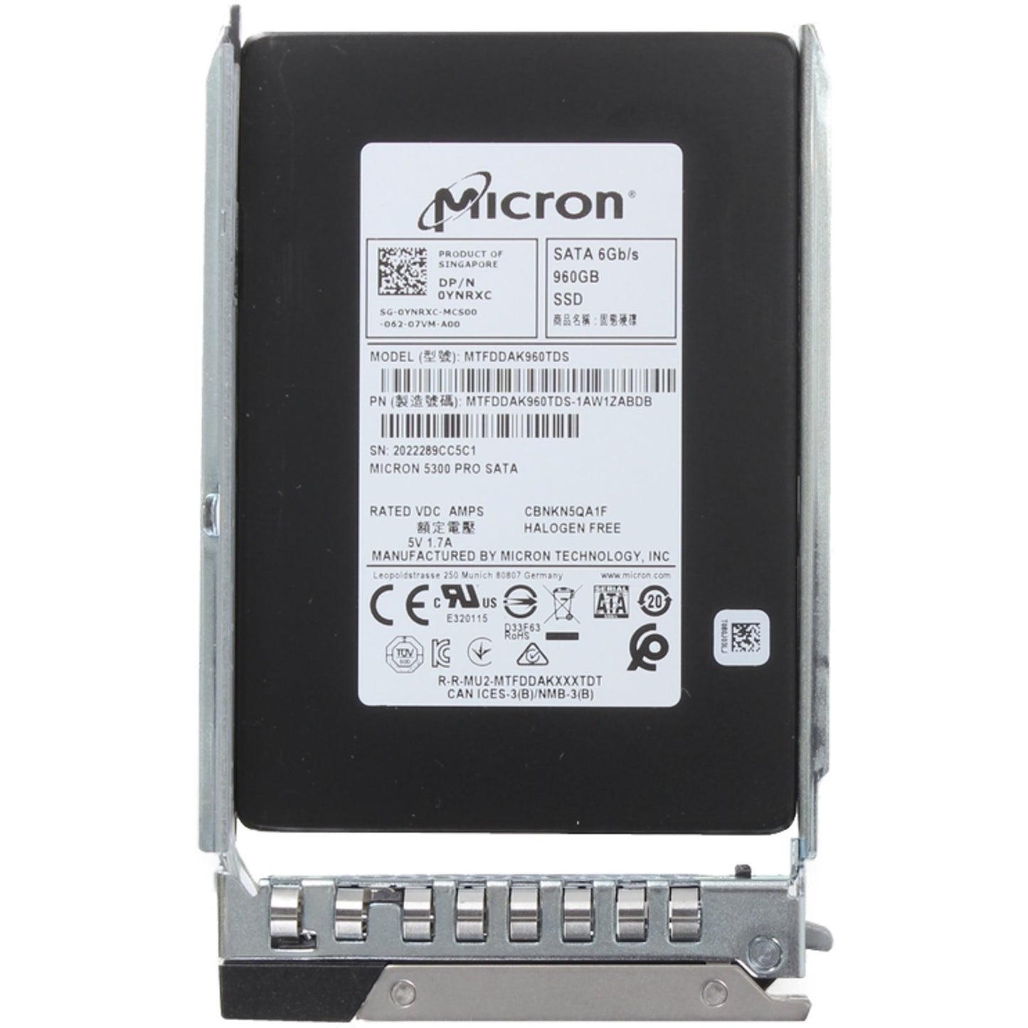 Dell 960GB 6Gbps SATA RI TLC 7mm 2.5 SSD 5300 Pro for Workstations (YNRXC)