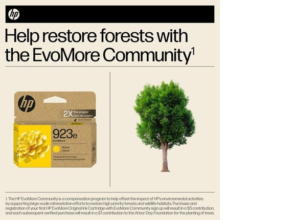 HP 923e EvoMore Yellow Original Ink Cartridge, 800 pages, 4K0T6LN