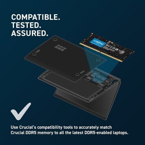 Crucial 64GB Kit Sodimm 2 x 32GB 262-Pin DDR5 5600 PC5-44800 Laptop Memory