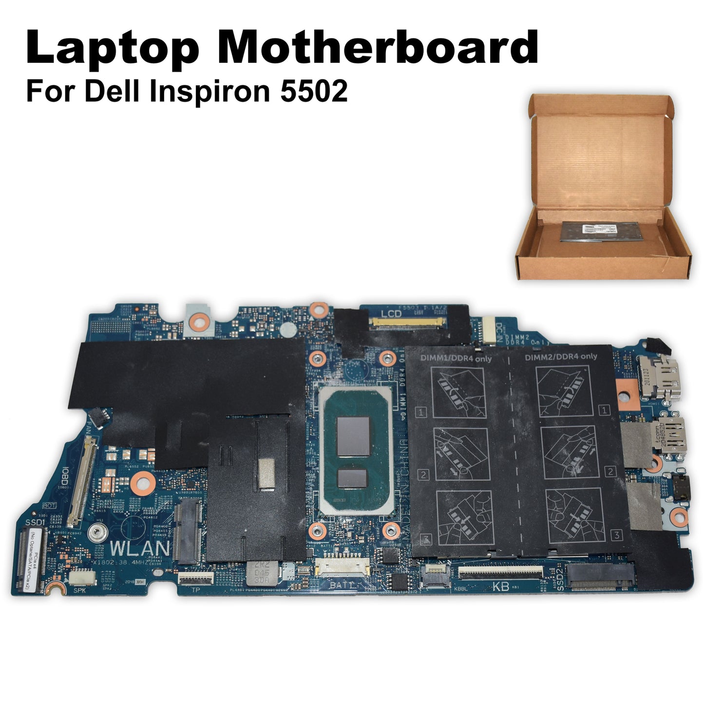 Dell Inspiron 5502 Motherboard i7-1165G7 2.8GHz Quad-Core Integrated GPU W3XW5