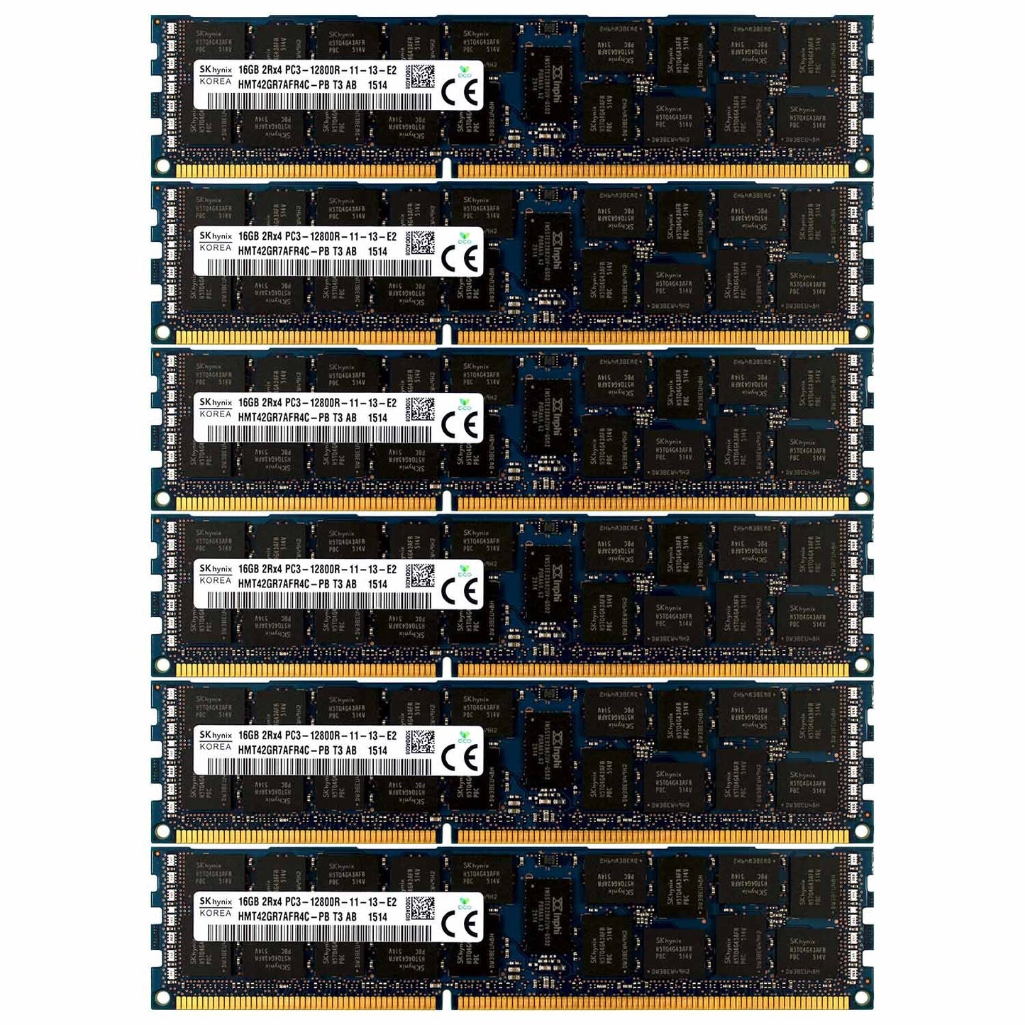 PC3-12800 6x16GB HP Proliant BL680C DL165 DL360 DL380 DL385 DL580 G7 Memory Ram