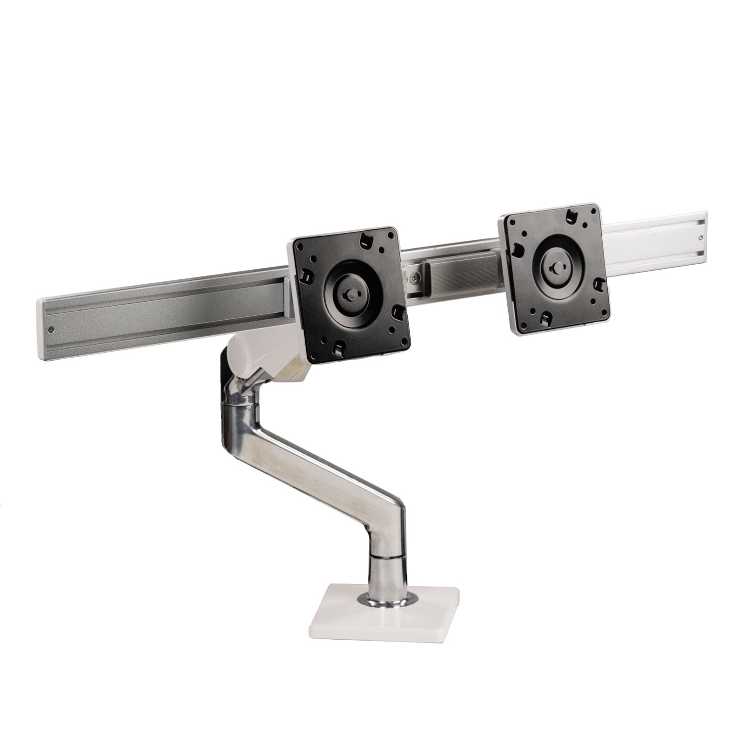Humanscale M8.1 Adjustable Dual Monitor Arm with Crossbar Clamp Mount M81CMWB2B