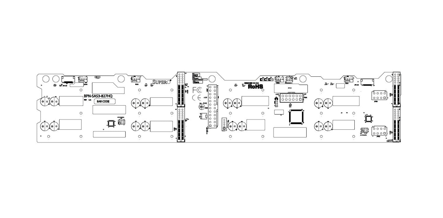 SuperMicro BPN-SAS-827HQ SAS Backplane, x12 3.5" HDD, 2U Twin (NOT FOR HOME PC)