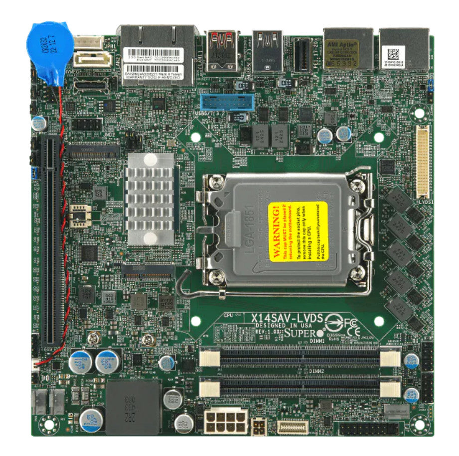 SuperMicro X14SAV-LVDS Motherboard -Embedded,mini-ITX,ARL-S,UP,PCH W880,Dual LAN
