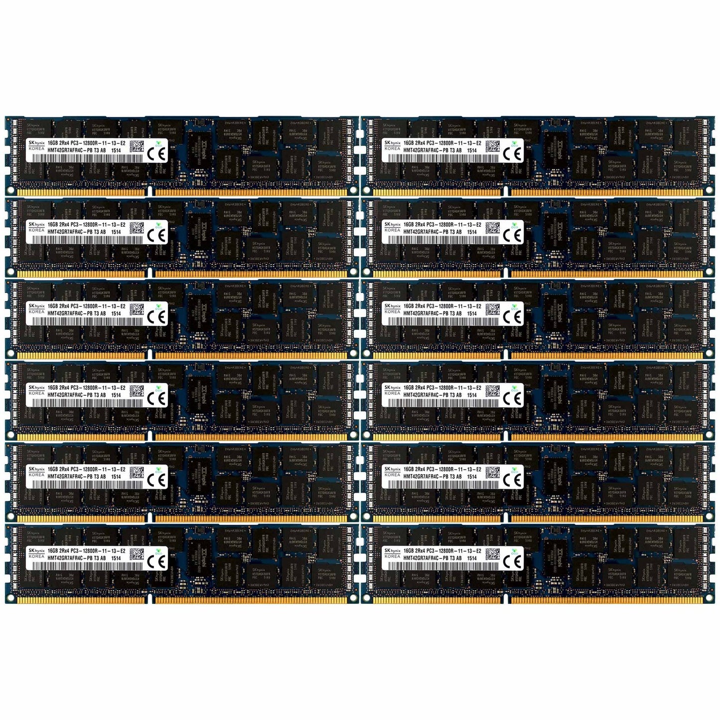 PC3-12800 12x16GB HP Proliant DL320 DL360 DL370 DL380 ML330 ML350 G6 Memory Ram