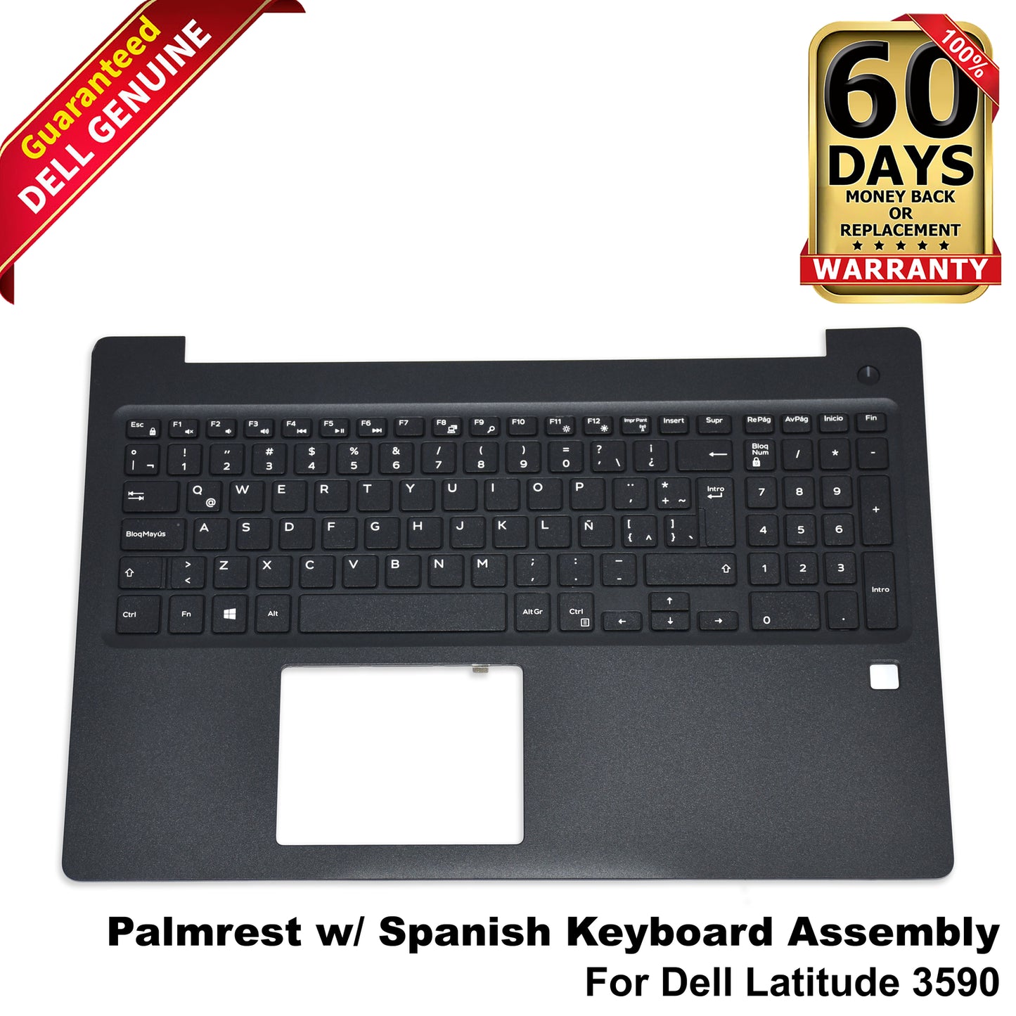 Dell Latitude 3590 Palmrest w/ Spanish Keyboard & FP Cut-Out FYP3T YYJ2T