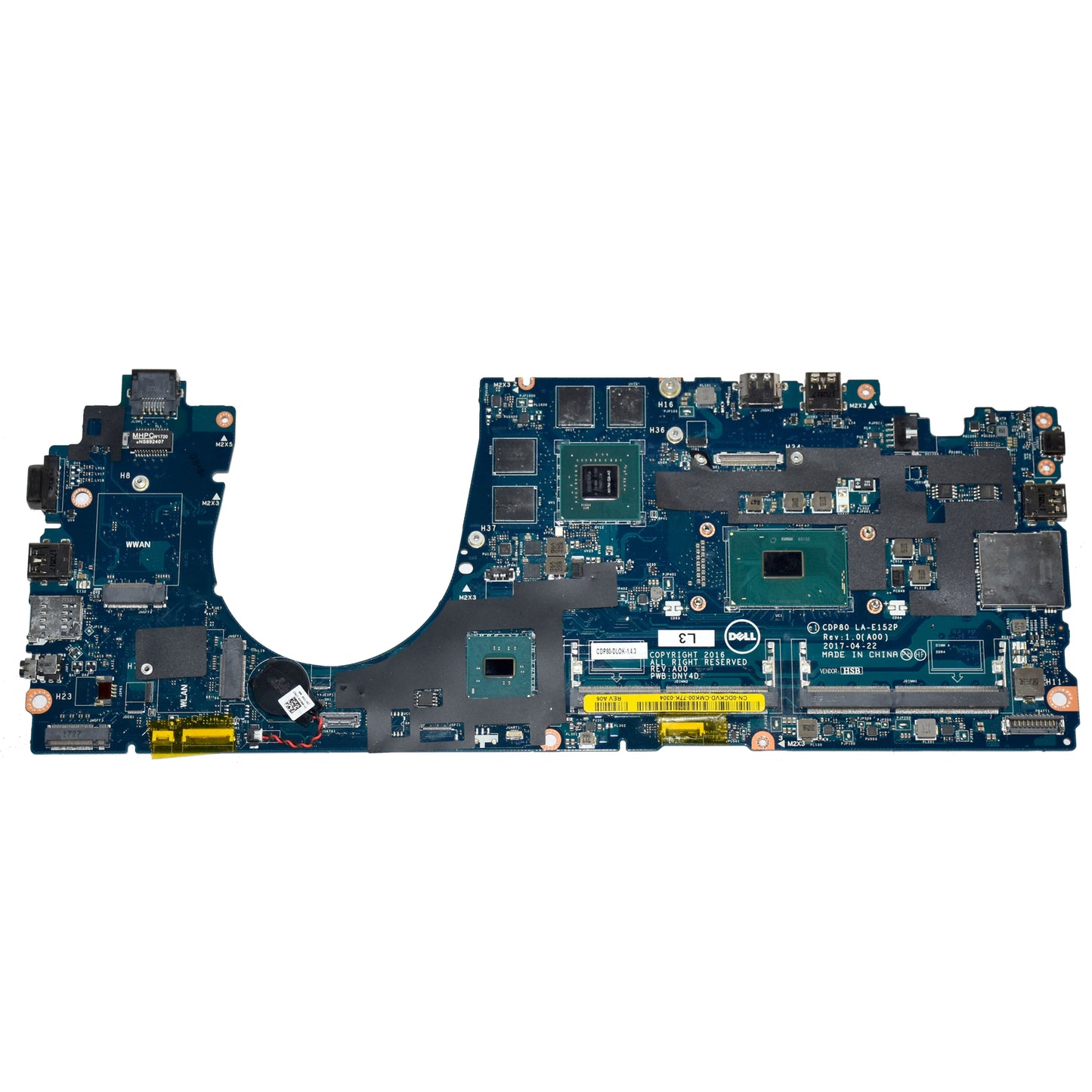 Dell Precision 3520 Core i7-7820HQ 2.9GHz Nvidia M620 Motherboard LA-E152P DCKVD