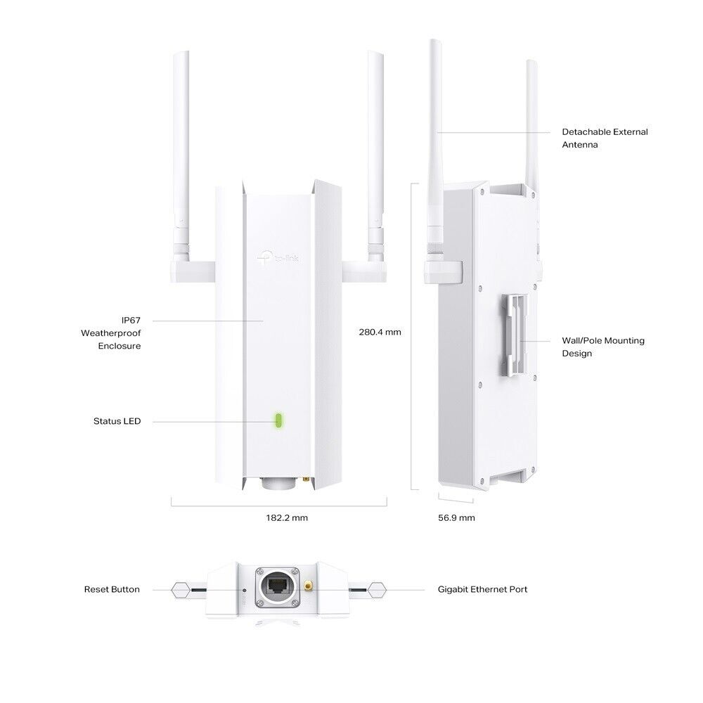 TP-Link EAP625-Outdoor HD | AX1800 Wireless Indoor/Outdoor Wi-Fi 6 Access Point