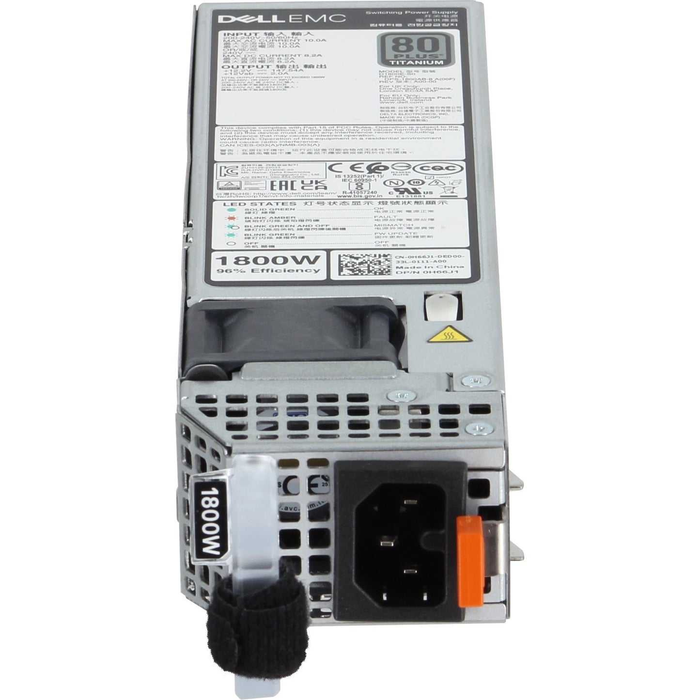 Dell 15G/16G 1800W 80+ Titanium 60mm HLAC PSU (200-240V ONLY) (H66J1)