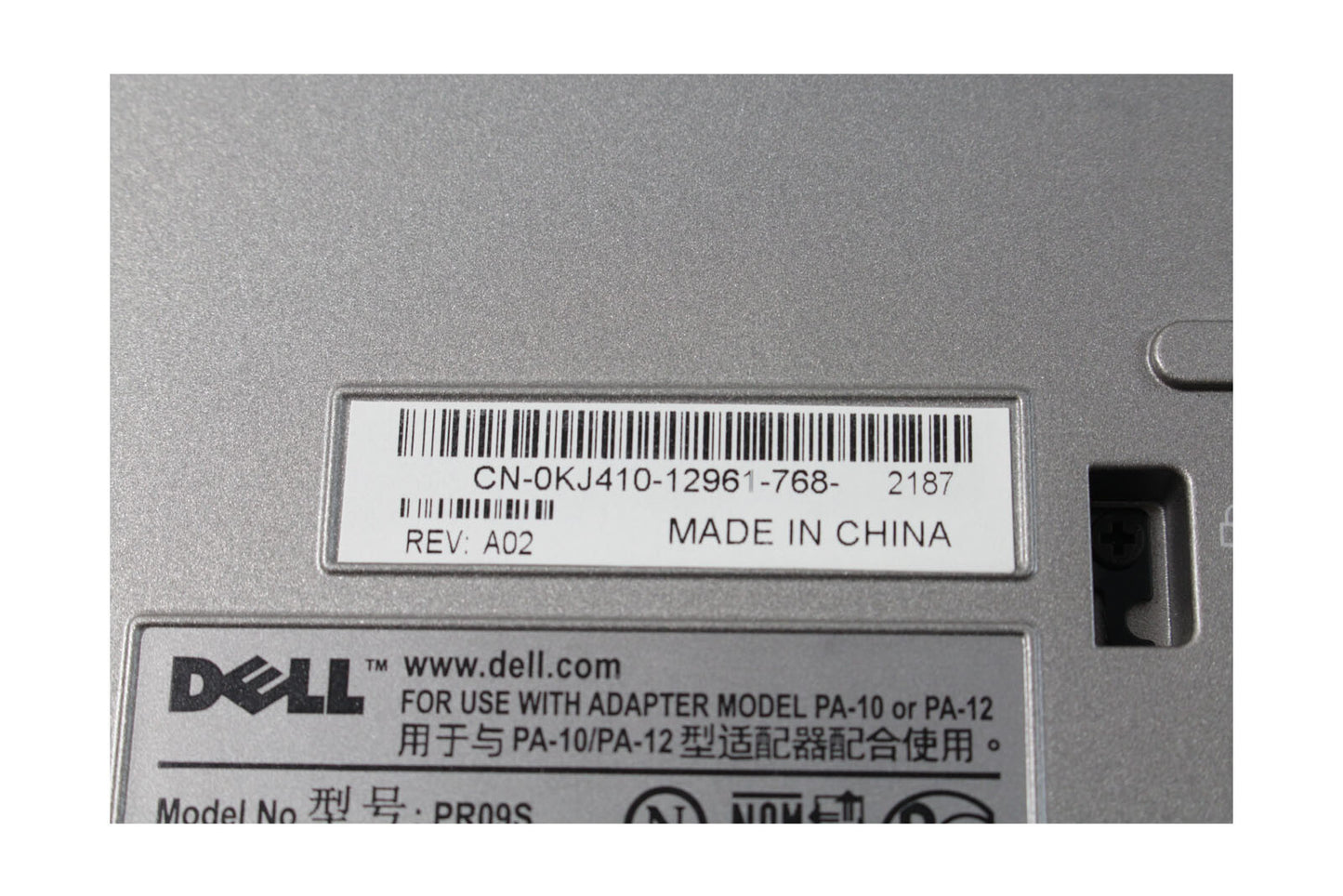 Dell OEM HJ119 Latitude D420 D430 DVDRW Media Base /Docking Station KJ410 NT286