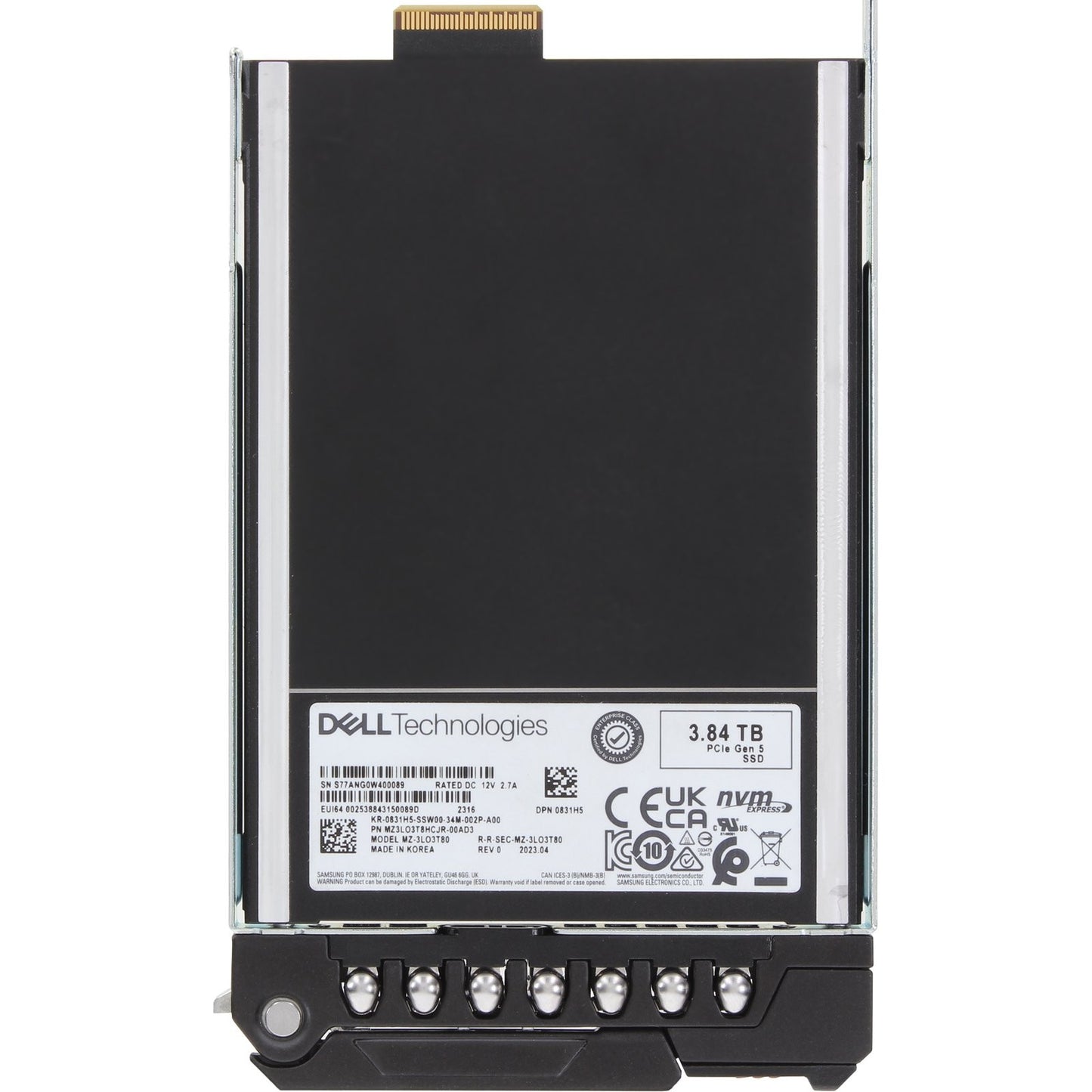 Dell 3.84TB PCIe Gen5 NVMe RI TLC E3.S SSD PM1743 (831H5)
