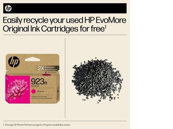 HP 923e EvoMore Magenta Original Ink Cartridge, 800 pages, 4K0T5LN