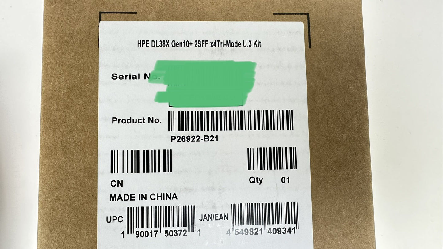 HPE DL38x Gen10 Plus&V2 2SFF x4 Tri-mode Front/Rear Tertiary Drive Cage Kit U.3