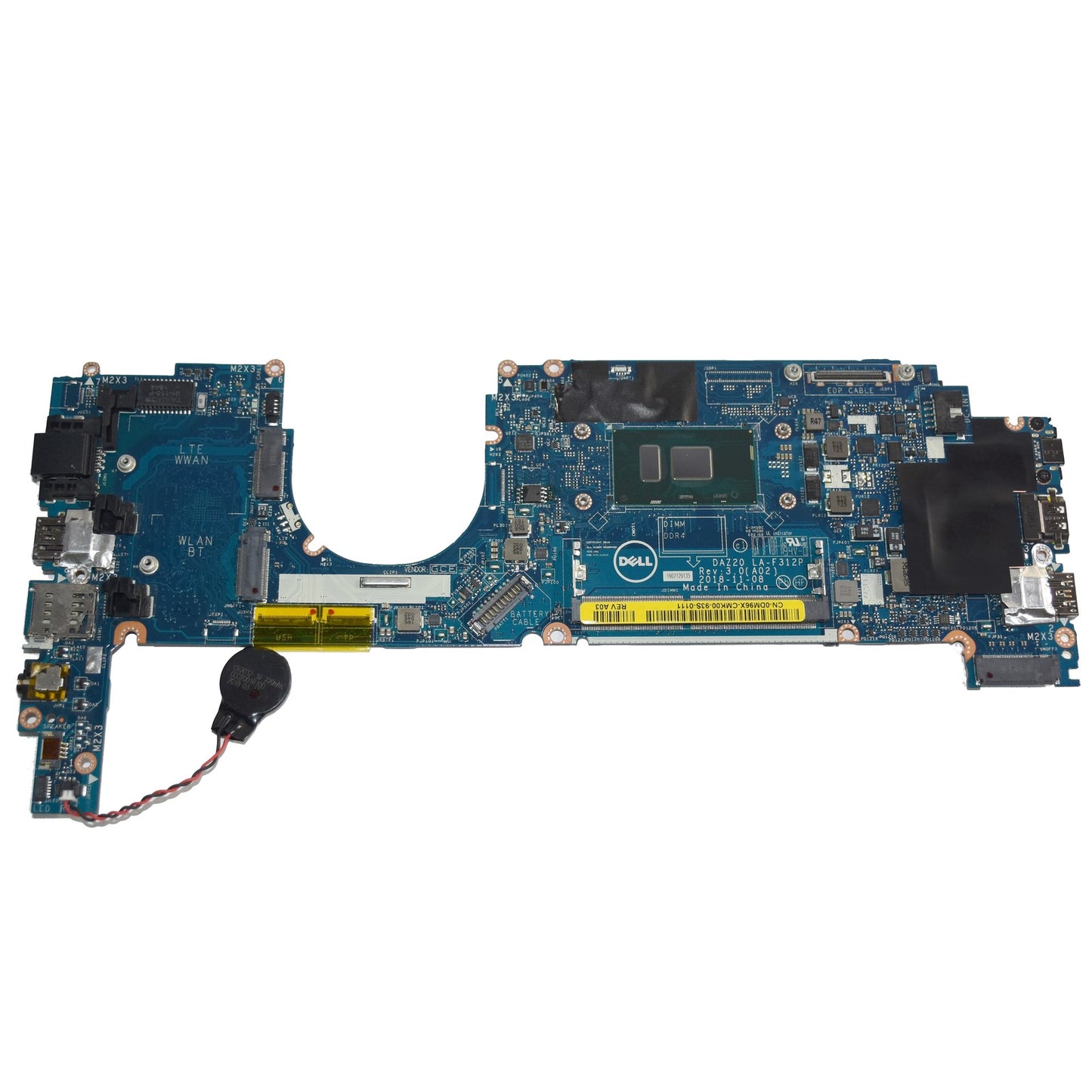 Dell Latitude 7290 7390 Laptop Motherboard i7-8650U 1.9GHz LA-F312P DM96X