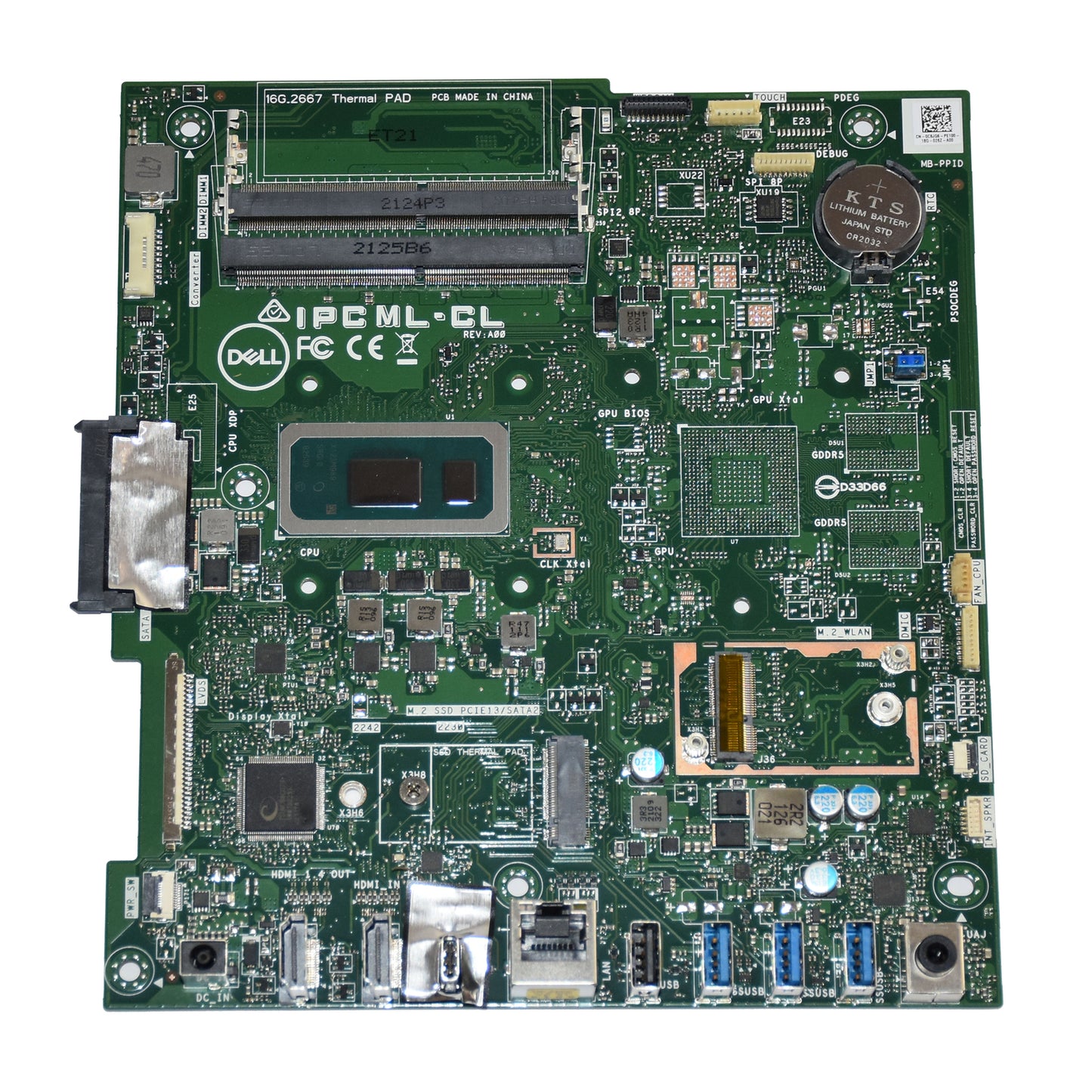 Dell Inspiron 24 5490 27 7790 AIO Motherboard Core I3-10110U IPCML-CL C8JG6