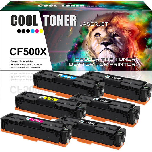 6 CF500X Color Toner Compatible With HP 202X LaserJet Pro M254dw M281fdw M281cdw