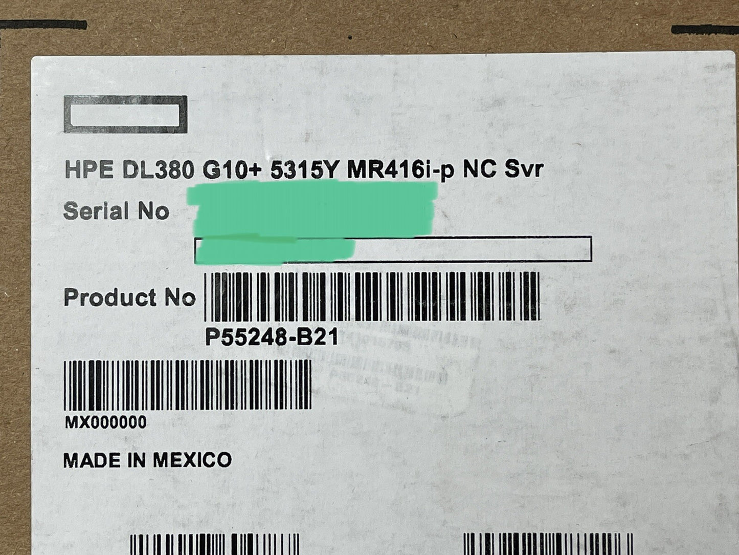 HPE DL380 Gen10+Plus Xeon 5315Y 8C 32GB 8SFF MR416i-p 800W PSU SATA/SAS/NVMe 10G (NOT FOR HOME PC)
