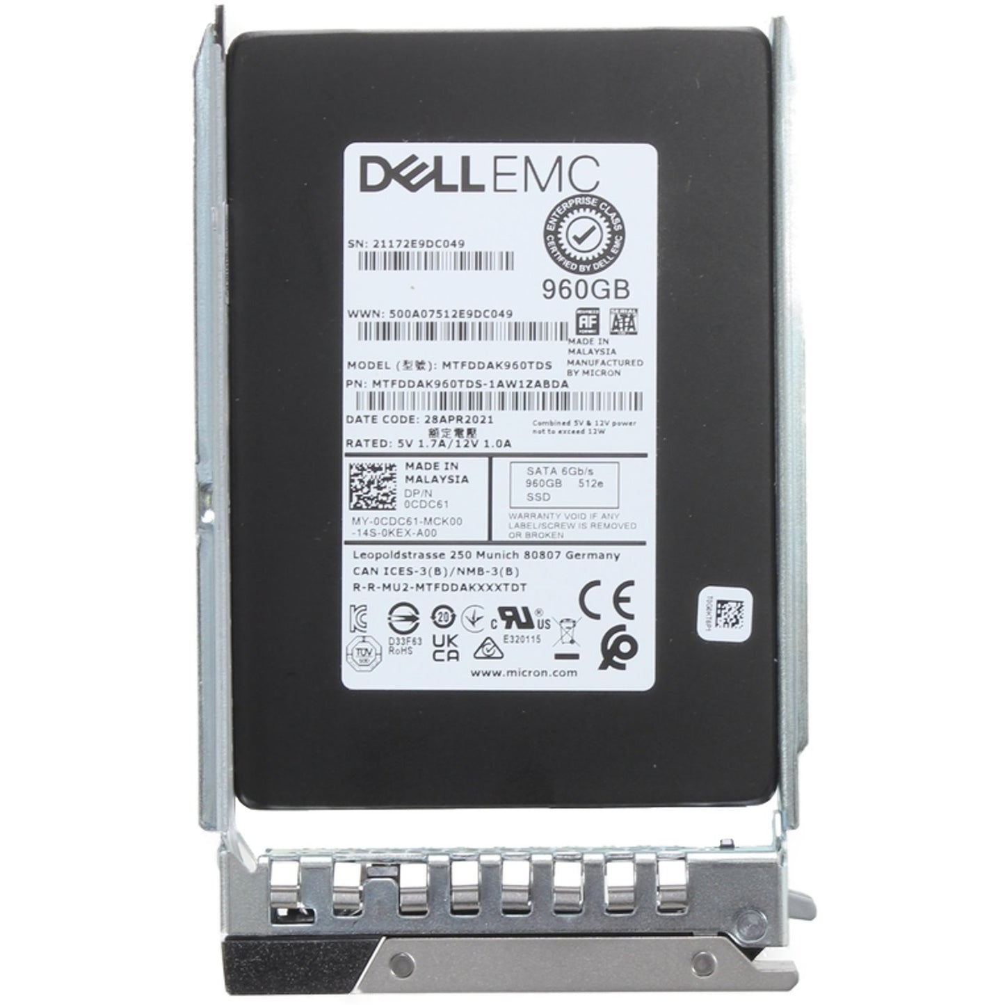 Dell 960GB 6Gbps SATA RI TLC 7mm 2.5 SSD 5300 Pro (CDC61)