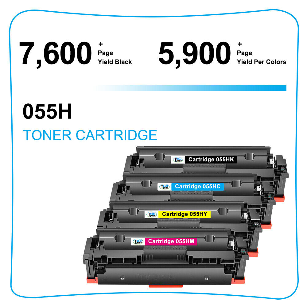 4PK Toner Compatible for Canon 055H 055 imageCLASS MF741Cdw MF743Cdw With Chip