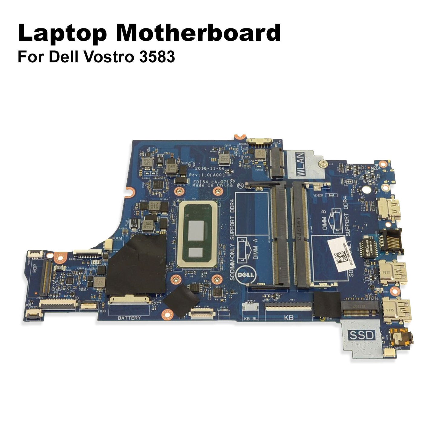 Dell Inspiron 15 3580 Motherboard i5-8265U 1.6GHz Quad Core DDR4 LA-G712P 14X91