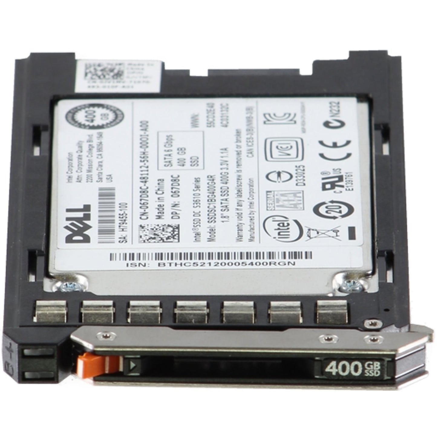 Dell 400GB 6Gbps SATA MU MLC 1.8 SSD S3610 CPO (67D8C) -R