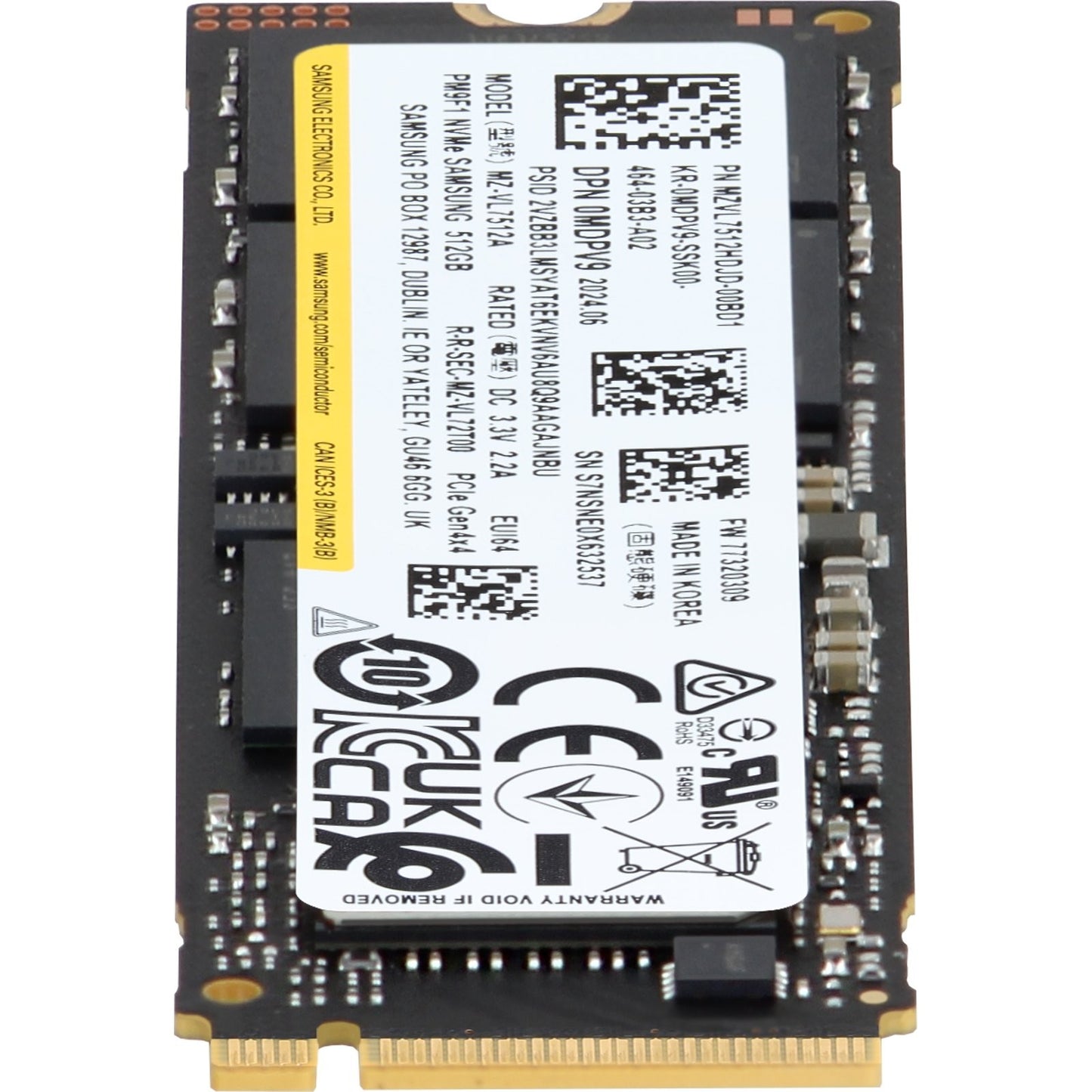 Dell Samsung 512GB PCIe Gen4 NVMe Class 40 TLC 2280 M.2 SSD PM9F1 (MDPV9)