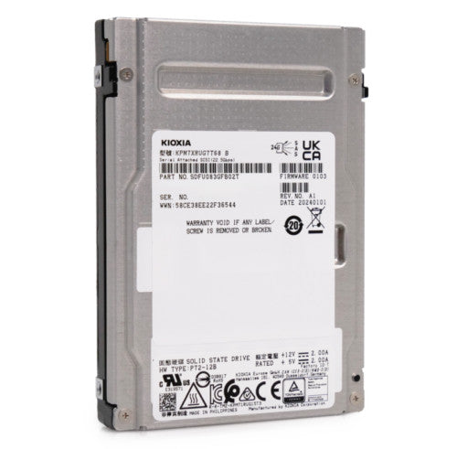 Kioxia PMR-7 7.68TB 1 DWPD 24GB/s SAS-4 TLC 2.5" Enterprise SSD - KPM7XRUG7T68 (NOT FOR HOME PC)