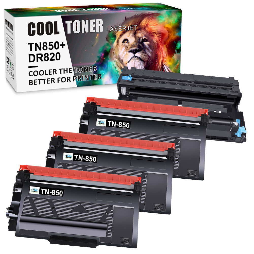 For Brother DR820 Drum Unit + 3PK TN-850 HL-L5100DN HL-L6400DW HL-L5000D Printer