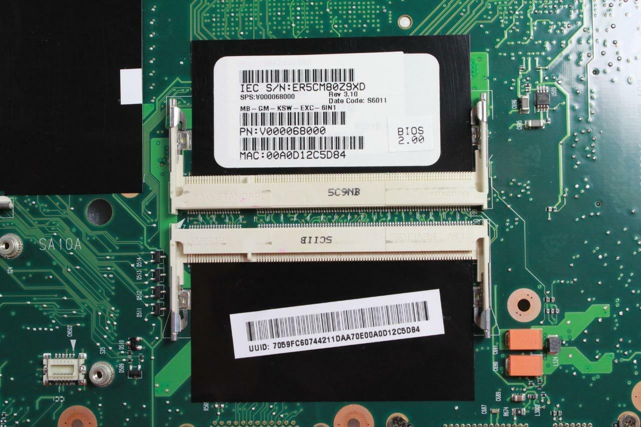 Toshiba Satellite A105-S2719 A100 6050A2045201-MB Intel Motherboard V000068000