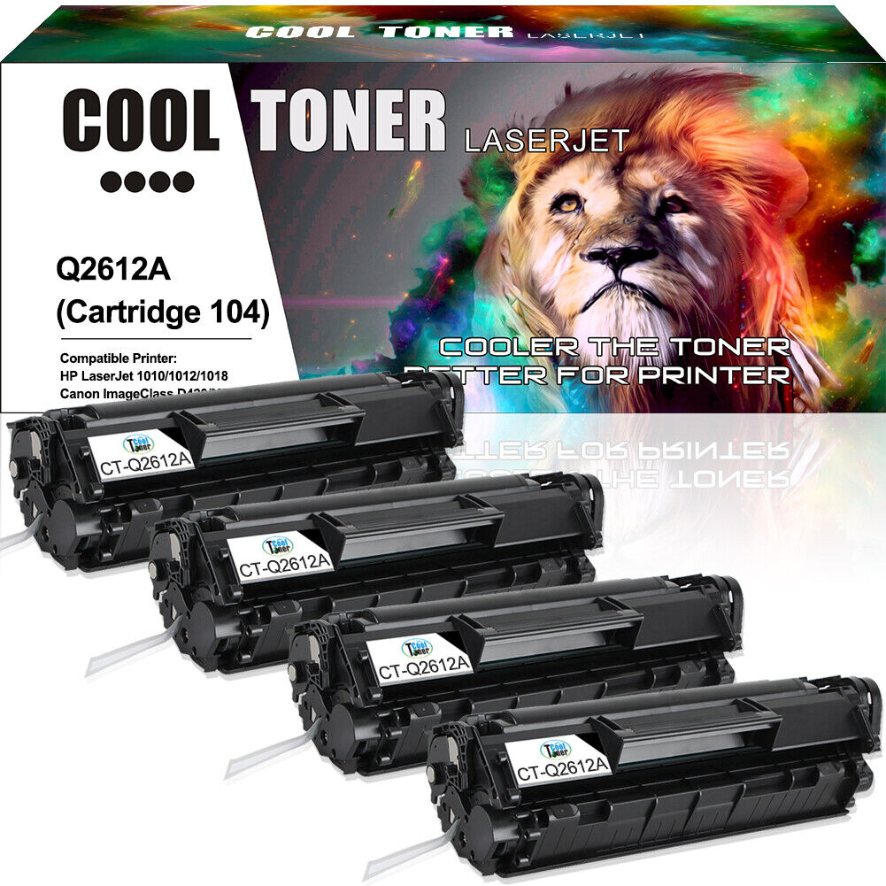 4PK Q2612A Toner Compatible with HP 12A LaserJet 1010 1012 1018 1020 1022nw 3015