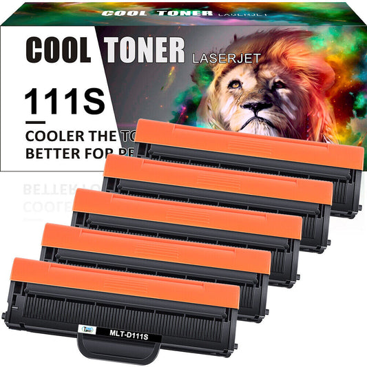 5PK Black MLT-D111S Toner Cartridges for Samsung Xpress M2070F M2070W Printer