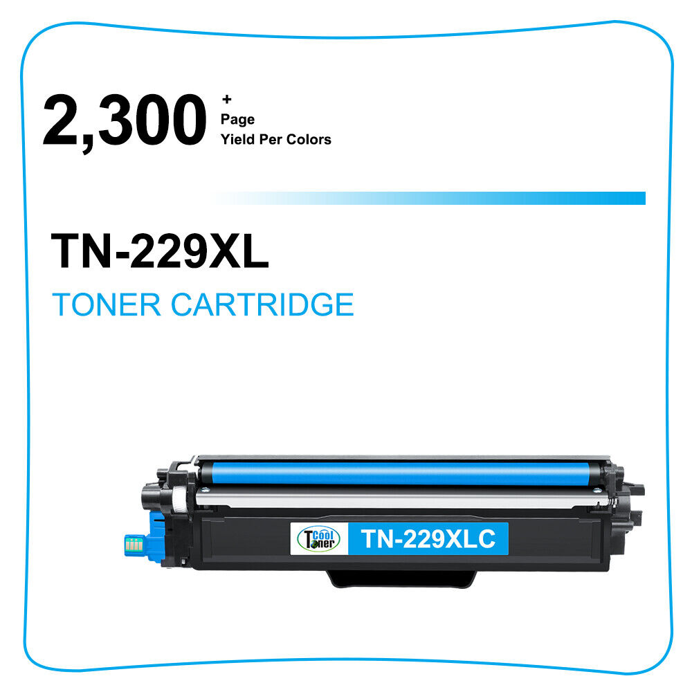 2PK TN229XL Cyan Toner Cartridge Fit For Brother TN229 MFC-L3765CDW HL-L3295CDW