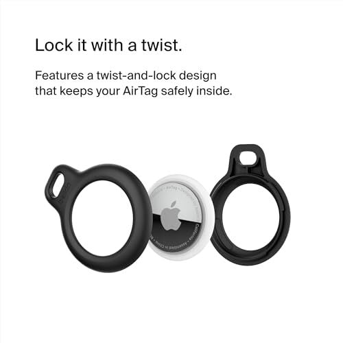 Belkin Apple AirTag Secure Holder with Key Ring - Durable, Scratch-Resistant Cas