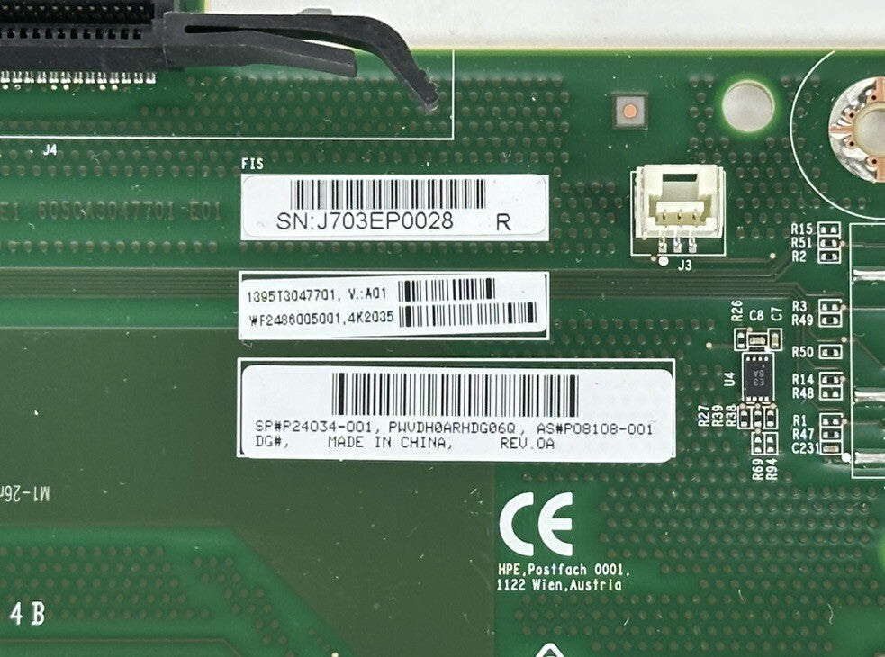 HPE ProLiant DL38X Gen10+ PCIe 4.0 x16 Tertiary Riser P24034-001 P40447-001 SPS