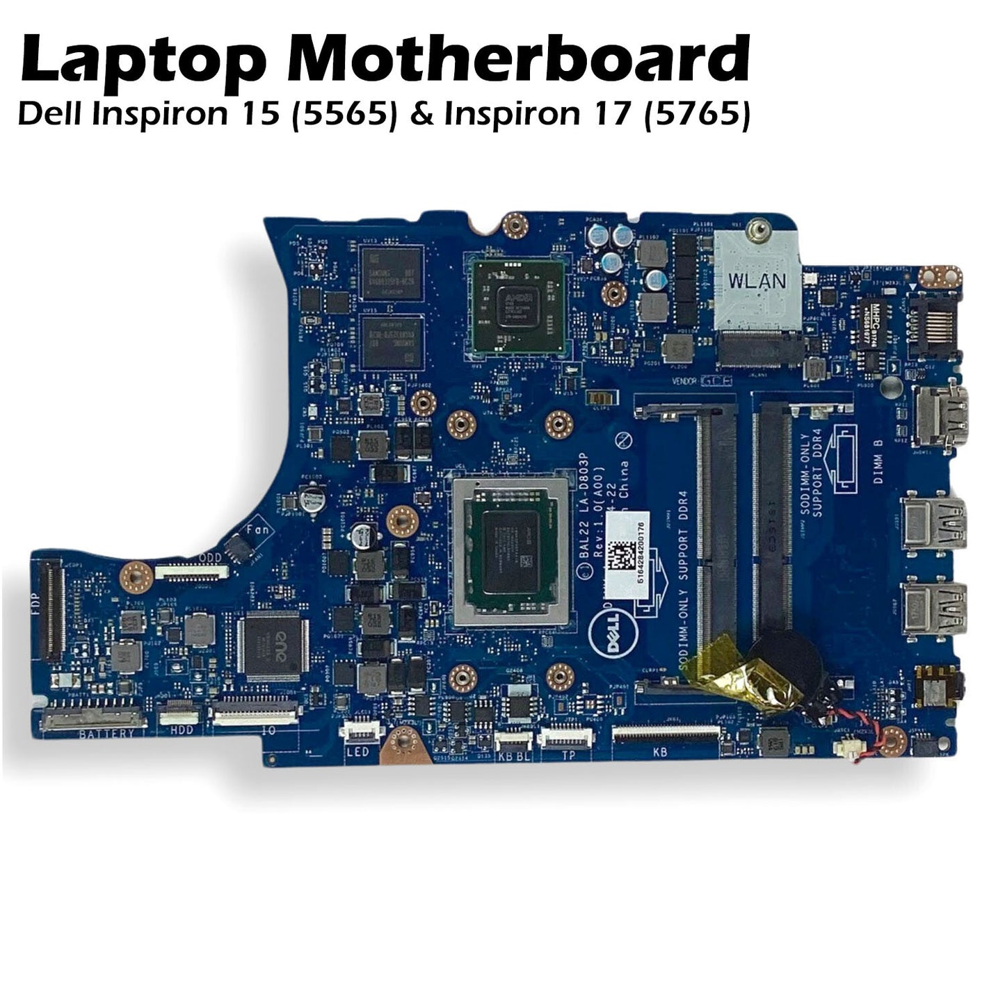 Dell Inspiron 15 5565 17 5765 Motherboard with AMD A10-9600P 2.4GHz CPU R1WJH