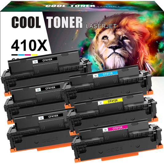 6PK CF410X -3X Toner Compatible with 410X HP M452dw M452nw M452dn MFP M477fnw