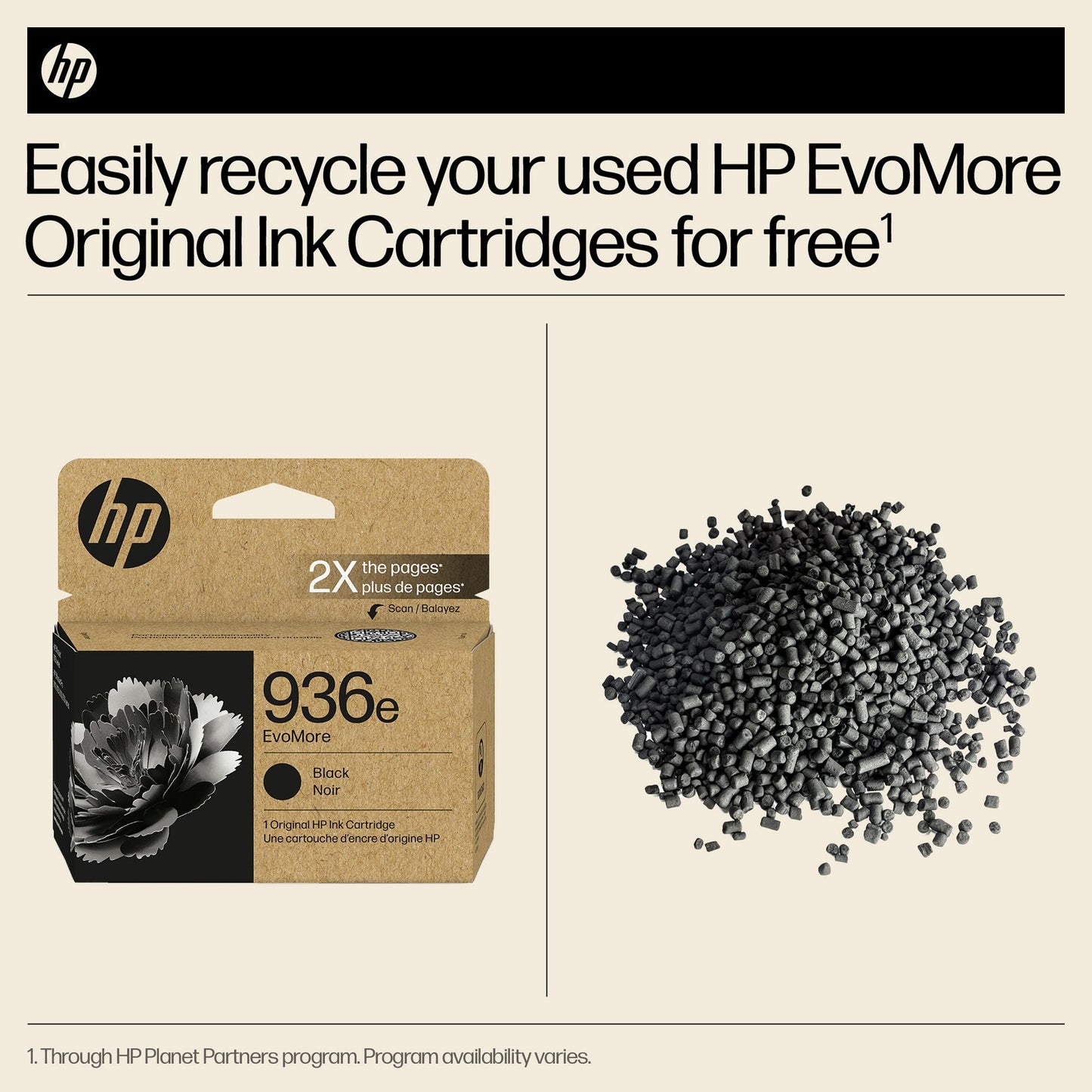 HP 936e EvoMore Black Original Ink Cartridge, 2,500 pages, 4S6V6LN