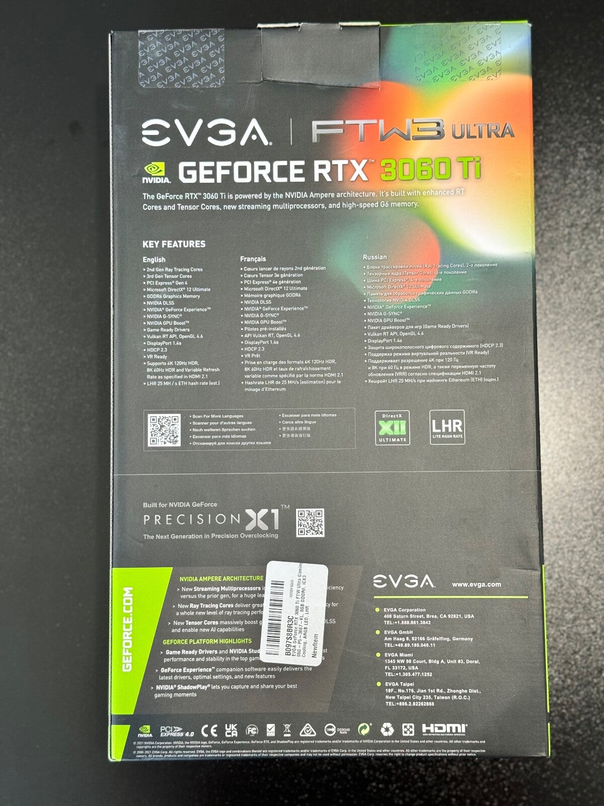 EVGA NVIDIA GeForce RTX 3060 Ti FTW3 ULTRA GAMING 8GB Video Card- 08G-P5-3667-KL
