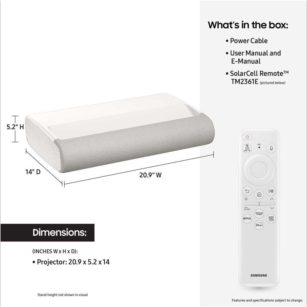 Samsung SP-LPU7DSAXXZA 120" Ultra Short Throw 4K Projector 2025