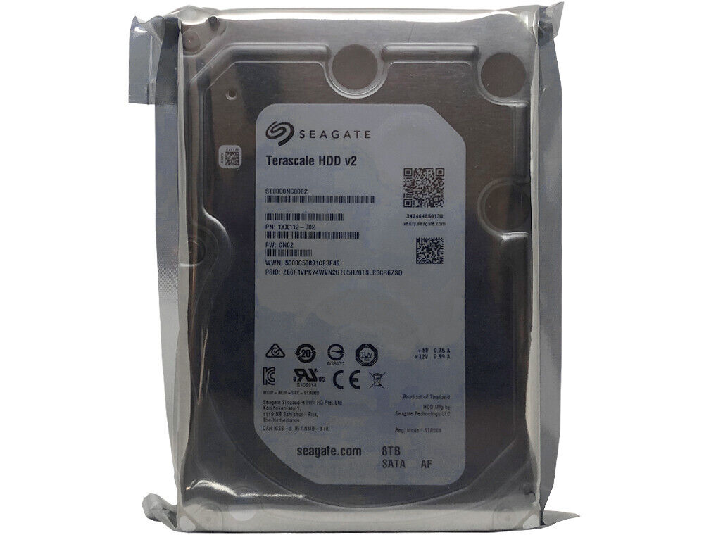 Seagate ST8000NC0002 8TB 7200RPM 256MB Cache SATA 6Gb/s 3.5" NAS Hard Drive