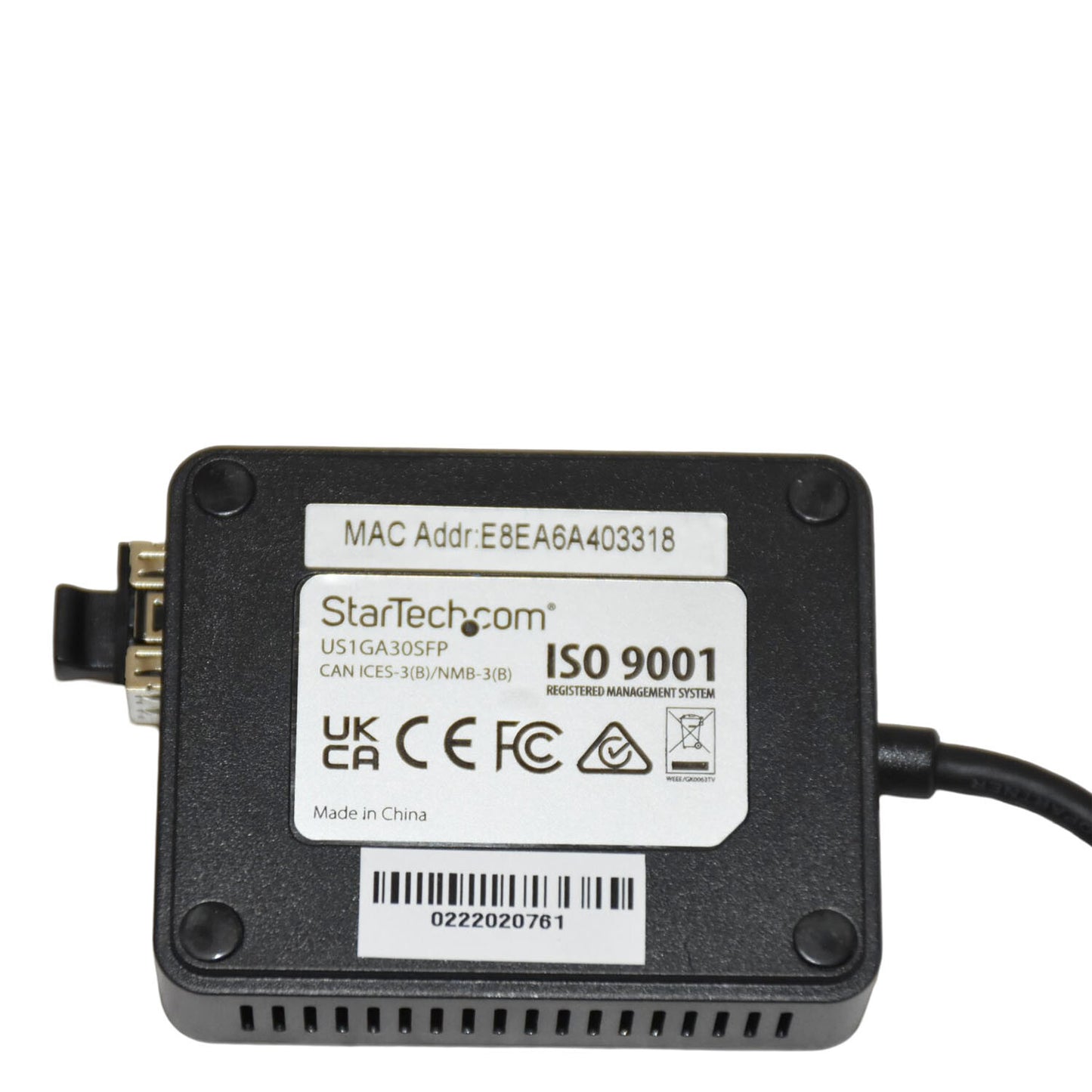 StarTech.com USB 3.0 to Fiber Optic Gigabit Network Adapter Converter US1GA30SFP