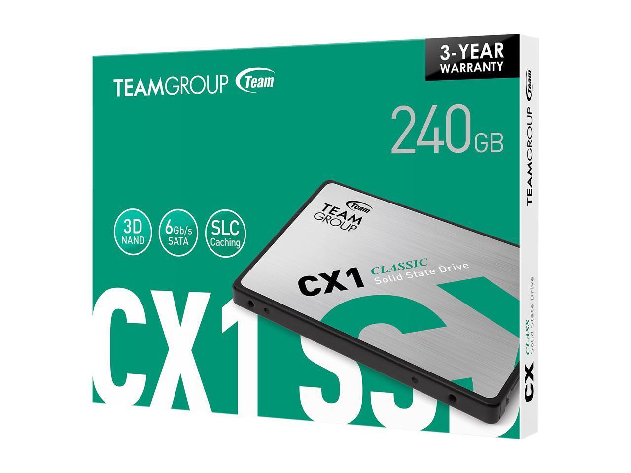 Team Group CX1 2.5" 240GB SATA III 3D NAND Internal Solid State Drive (SSD) T25