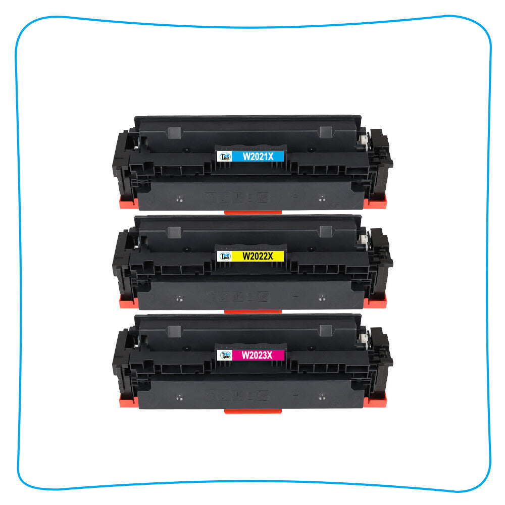 3 CMY W2020X No Chip Toner Compatible with HP 414X Color LaserJet M454dn M479fdw