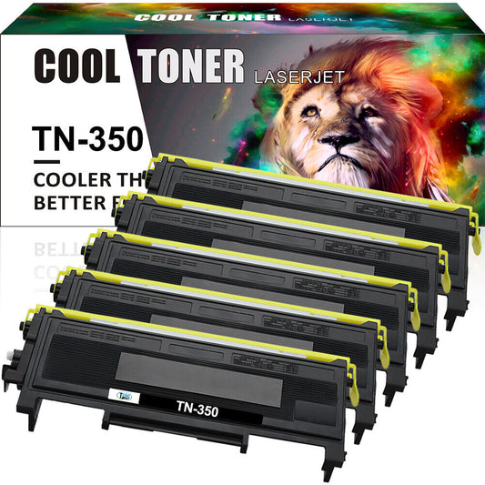 5PK TN350 Black Toner Compatible With Brother FAX-2810 2820 2825 DCP-7010 7020