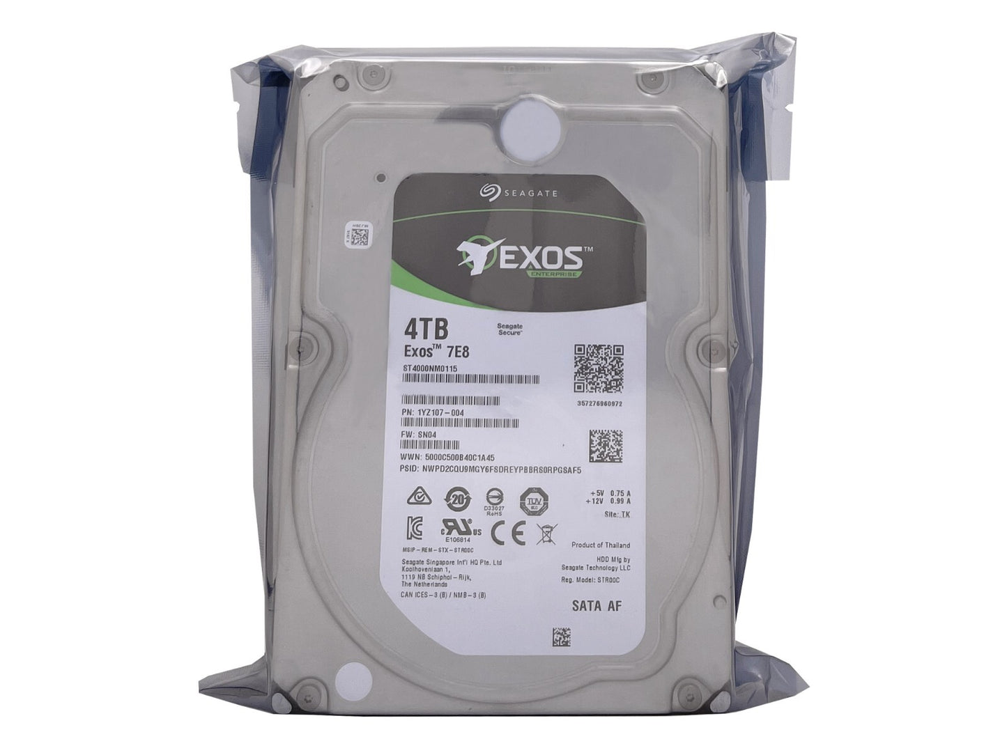 Seagate EXOS 7E8 ST4000NM0115 4TB 7200RPM SATA 6Gb/s 3.5" Enterprise Hard Drive