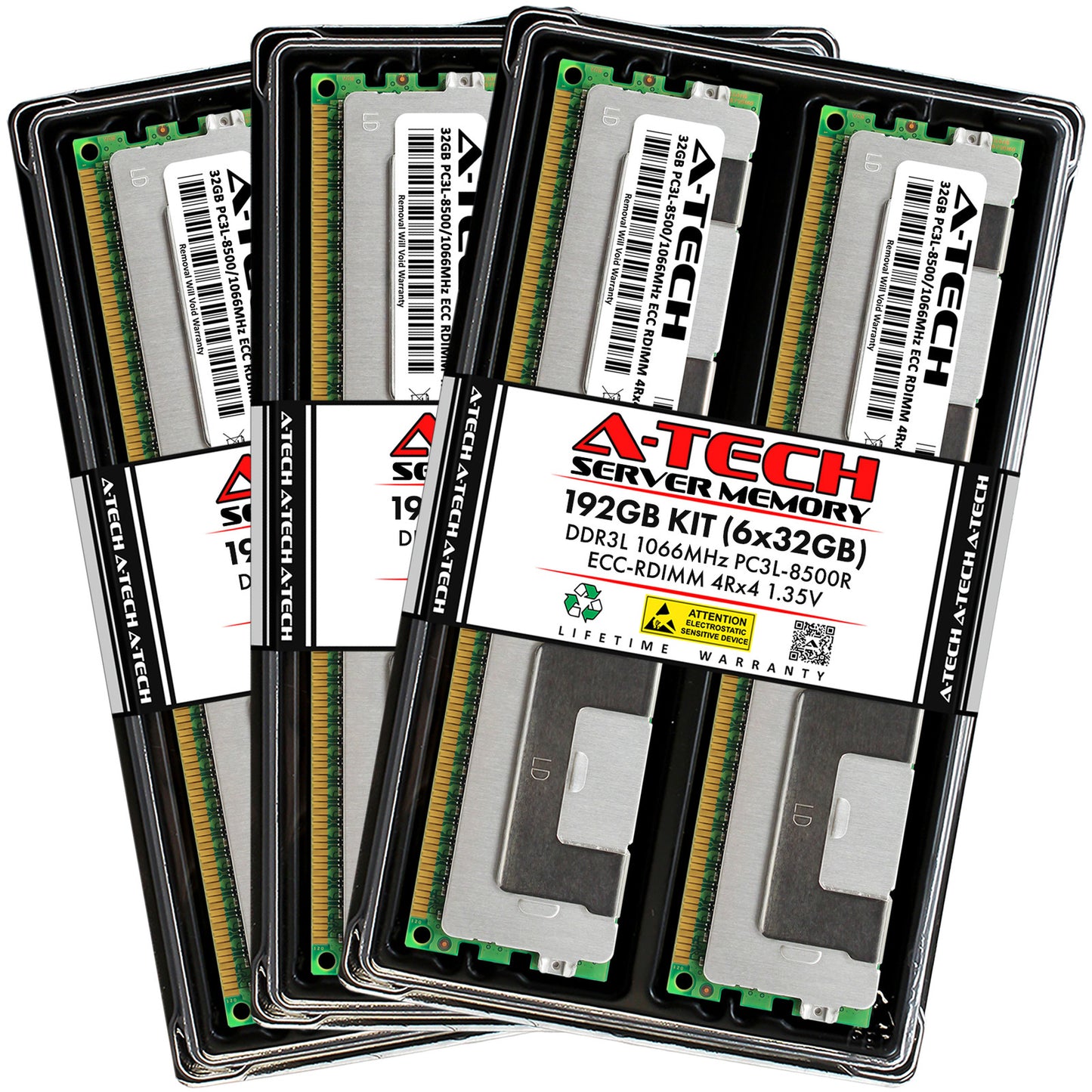 A-Tech 192GB 6x 32GB 4Rx4 PC3-8500R DDR3 1.35V ECC RDIMM REG Server Memory RAM (NOT FOR HOME PC)