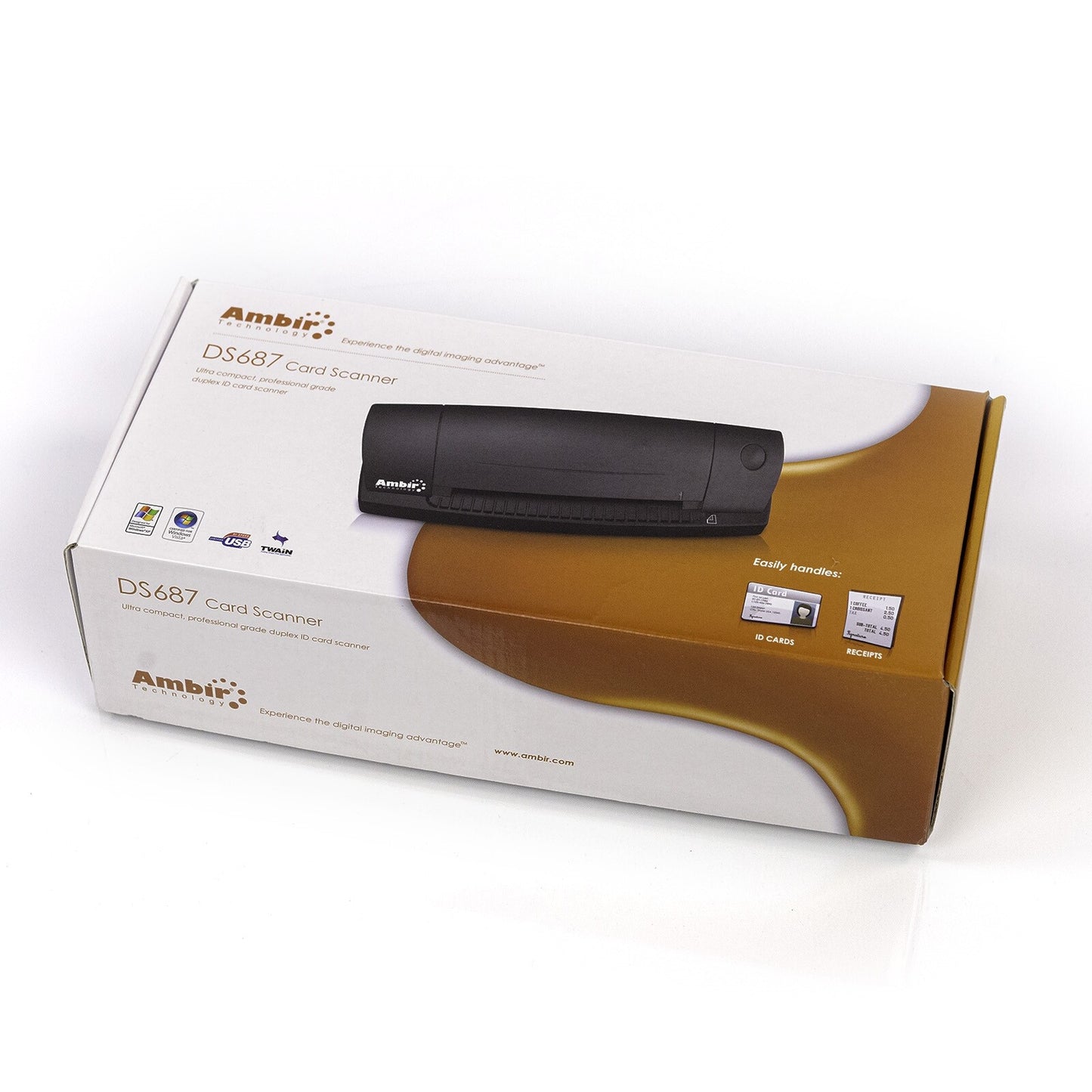 Ambir DS687 Ultra Compact Professional Grade Duplex ID Card Scanner